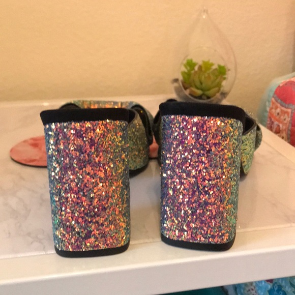 Mermaid Glitter Urban Outfitters chunky heel mule - Picture 7 of 8